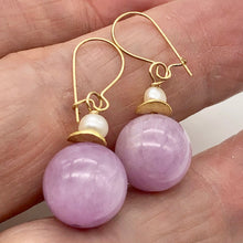 Load image into Gallery viewer, Kunzite and Pearl 14K Gold Filled Drop Earrings | 1&quot; Long | Lavender |
