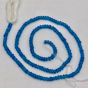 Neon Blue Apatite Faceted Roundel Bead Strand 109904