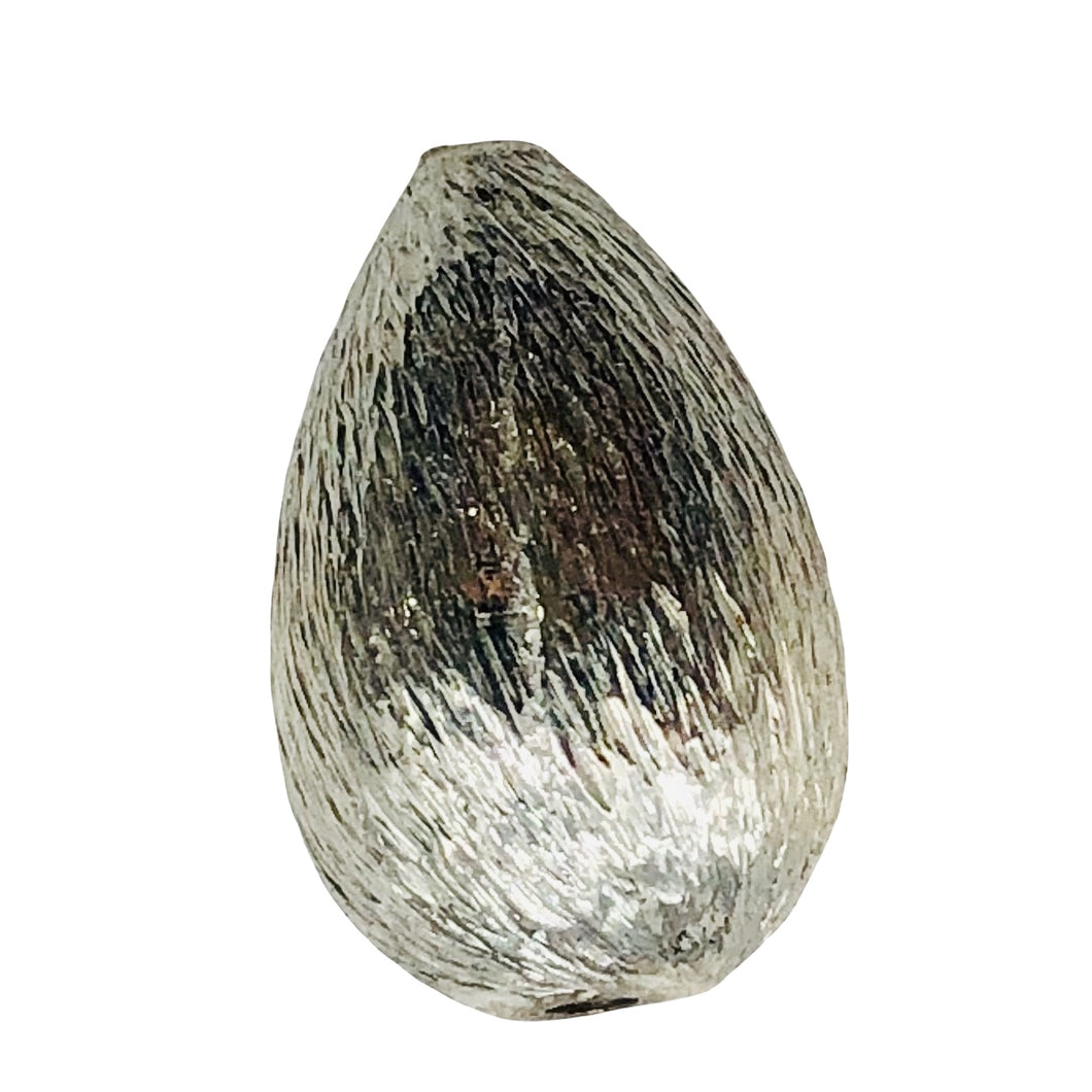 Designer Brushed Sterling Silver Teardrop Bead 10337