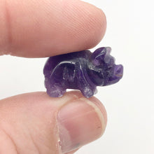 Load image into Gallery viewer, 2 Purple Piggies Hand Carved Amethyst Pig Beads | 22x13x11mm | Purple - PremiumBead Alternate Image 3
