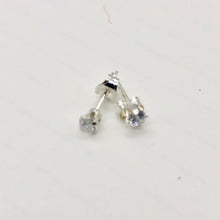 Load image into Gallery viewer, April Birthstone 3mm Clear Cubic Zircon &amp; 925 Sterling Silver Stud Earrings - PremiumBead Alternate Image 3
