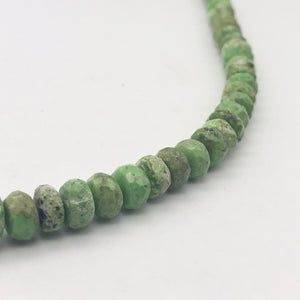 Natural Gaspeite Faceted Roundel Beads | 7x5mm to 7x3mm Green| Roundel | 2 Bds|