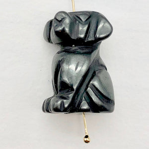 Companion Hematite Puppy Dog Figurine Worry Stone | 20x12x10mm | Silvery