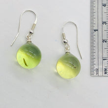 Load image into Gallery viewer, Amber Round Sterling Silver Earrings| 1 1/4&quot; Long | Green | 1 Pait |
