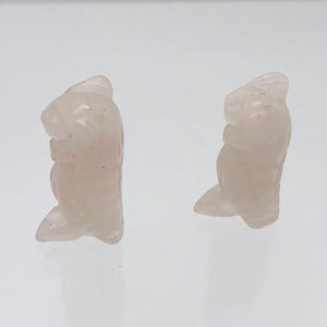 2 Wisdom Carved Rose Quartz Owl Beads | 21.5x12x9.5mm | Pink - PremiumBead Alternate Image 6