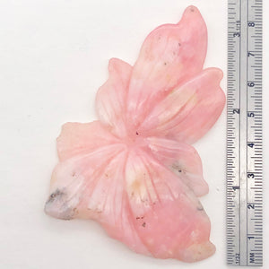 Hand Carved Pink Peruvian Opal Flower Semi Precious Stone Bead | 111.8cts | - PremiumBead Alternate Image 4