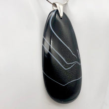 Load image into Gallery viewer, Stunning! Black and White Sardonyx &amp; Silver Pendant - PremiumBead Primary Image 1
