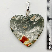 Load image into Gallery viewer, Limbcast Agate Agate Valentine Heart Silver Pendant | 28x28x2mm | Moss Green | - PremiumBead Alternate Image 6
