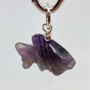 Swimmin'! Amethyst Fish Koi Sterling Silver Pendant 509265AMS - PremiumBead Primary Image 1