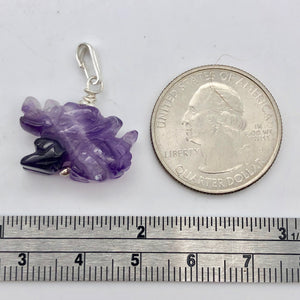 Amethyst Hand Carved Winged Dragon Sterling Silver Pendant | 1 3/16" | 509286AMS - PremiumBead Alternate Image 5