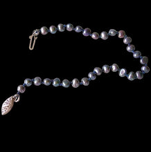 Load image into Gallery viewer, Blue Peacock 4.5mm Pearl &amp; Silver 6.5&quot; Bracelet 9916K
