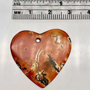 Limbcast Agate Heart Bead | 29x28x3mm | Orange/Green/Clear | Heart | 1 Bead | - PremiumBead Alternate Image 6