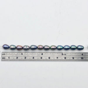 12 Lavender, Blue, Pink Peacock Satin FW Pearls, 10x6.5 to 8x6mm - PremiumBead Alternate Image 5