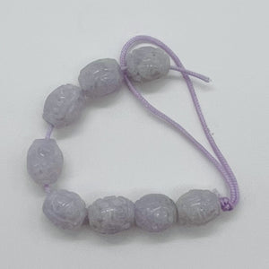 Jade AAA Carved Barrel Bead | 11x9mm | Lavender | 1 Bead |