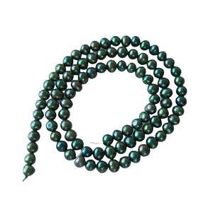 4-5mm Forest Green Freshwater Pearl 16" Strand 109959