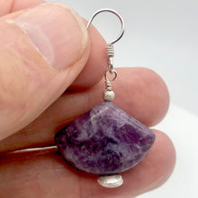 Load image into Gallery viewer, Natural Lepidolite Sterling Silver Earrings | 1 3/4&quot; Long | Purple | Fan cut | - PremiumBead Alternate Image 5
