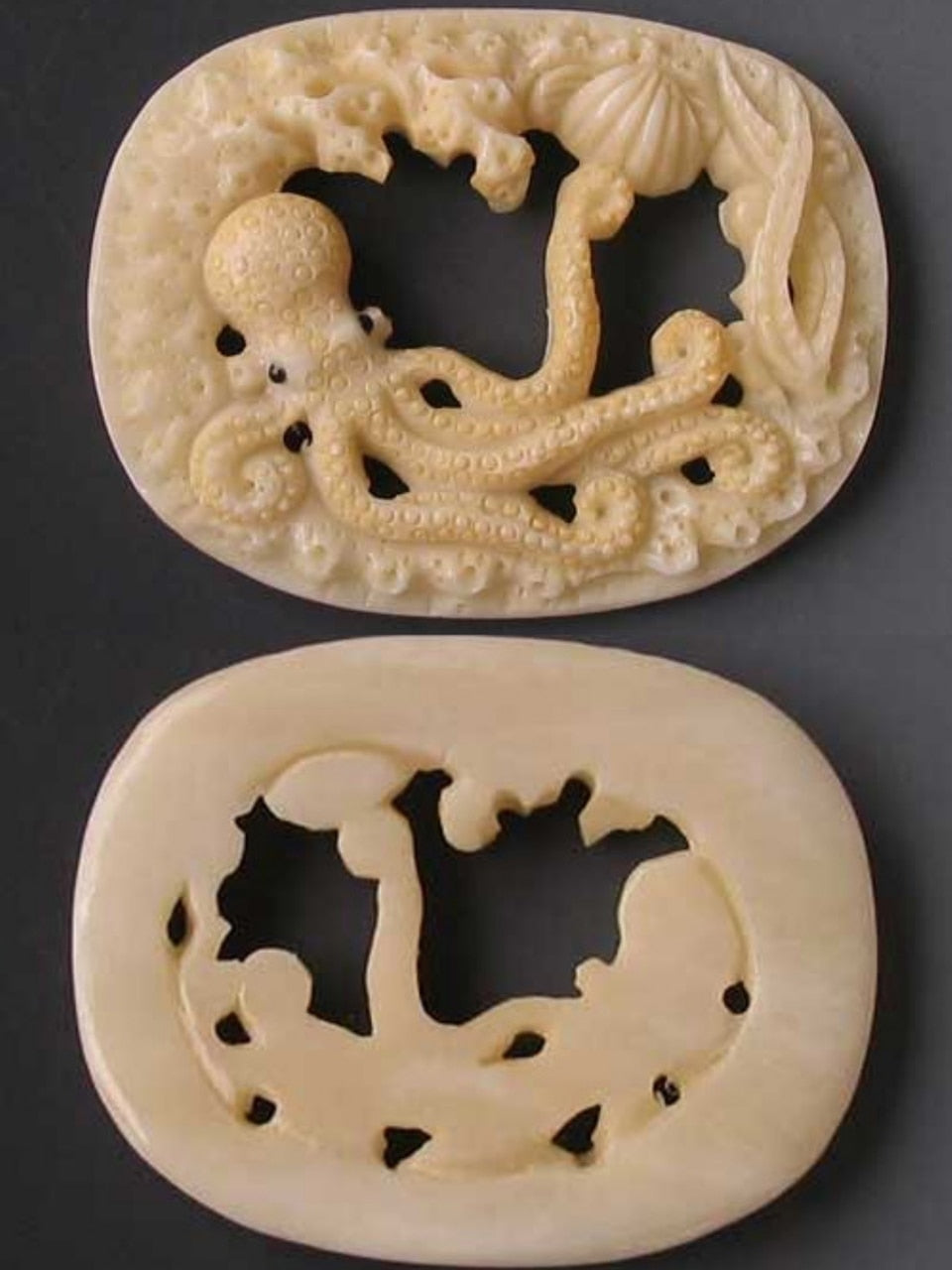 Capt Nemo Carved Octopus Waterbuffalo Bone Bead 10408B - PremiumBead Primary Image 1