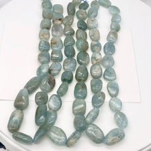 Load image into Gallery viewer, Natural Aquamarine Pebble Bead 8&quot; Strand | 11 Beads | 25x15x11-15.5x13x7mm | - PremiumBead Alternate Image 7
