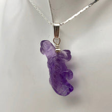 Load image into Gallery viewer, Charming Carved Natural Amethyst Lizard and Sterling Silver Pendant 509269AMS - PremiumBead Primary Image 1
