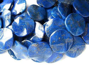 Rare 1 Natural, Untreated Lapis Lazuli Carved Wavy Disc Bead 007258 - PremiumBead Alternate Image 2