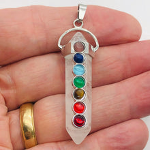 Load image into Gallery viewer, Gemstone Sterling Silver Quartz Point | 2 1/2&quot; Long | White/Silver | 1 Pendant |
