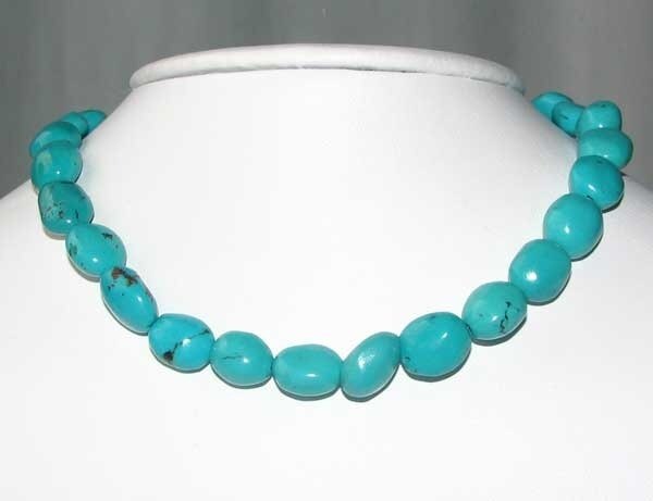 Charming Natural Turquoise Pebble Beads Strand 108487 - PremiumBead Primary Image 1