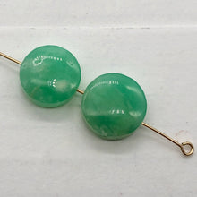 Load image into Gallery viewer, Radiant 2 Natural Chrysoprase Agate 12x5mm Coin Beads 9574B
