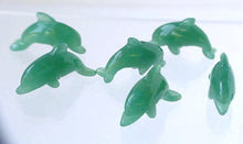 Load image into Gallery viewer, Jumping 2 Carved Green Aventurine Dolphin Beads | 25x11x8mm | Green - PremiumBead Alternate Image 2

