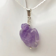 Load image into Gallery viewer, Majestic Hand Carved Amethyst Sea Turtle and Sterling Silver Pendant 509276AMDS - PremiumBead Alternate Image 7
