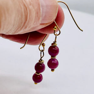 Sapphire 14K Rose Gold Filled Drop Earrings | 1 1/2" Long | Purple | 1 Pair |