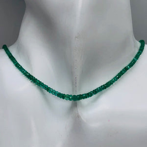 Emerald Graduated Faceted 17" Strand Rondell | 2-3 mm | Green | 300 Beads |