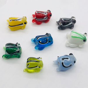 Lampwork Froggie Parcel of Frogs | 15x10x8 mm | Multi-color | 8 Beads |