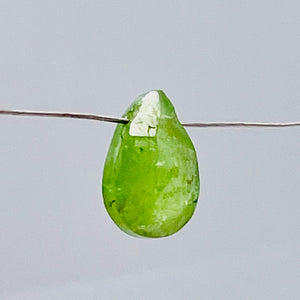 Garnet Grossular Flat Faceted Briolette Pendant Bead| 9x6x4mm (2ct) | Green | 1