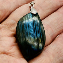 Load image into Gallery viewer, Labradorite Sterling Silver Natural | 1 1/2&quot; Long | Blue Rivers | 1 Pendant |
