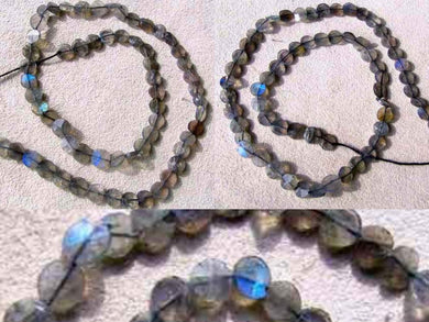 3 Labradorite Flash Faceted Coin Beads 7499 - PremiumBead Primary Image 1