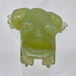 Jade Money Frog Carving | 2" Long | Green | 1 Figurine |