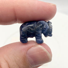 Load image into Gallery viewer, Wild 2 Hand Carved Sodalite Elephant Beads | 22.5x21x10mm | Blue white - PremiumBead Alternate Image 5
