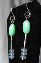 Load image into Gallery viewer, Green Peruvian Opal - Blue Chalcedony Sterling Silver Earrings 5799 - PremiumBead Alternate Image 2
