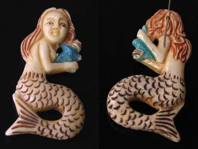 Splash Hand Carved Mermaid Centerpiece Bead 10311 - PremiumBead Primary Image 1