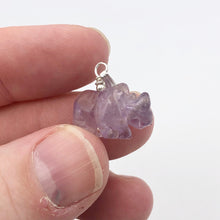 Load image into Gallery viewer, Hand Carved Rhino Amethyst Rhinoceros and Sterling Silver Pendant 509275AMLS - PremiumBead Alternate Image 10
