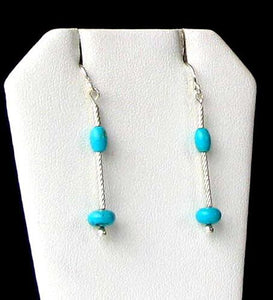 Unique Natural Turquoise & Silver Earrings 6378 - PremiumBead Alternate Image 3