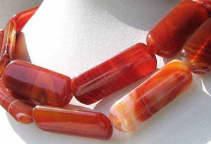 Red Orange Sardonyx 41x16mm Pendant Bead 6.5" Strand 9589AHS - PremiumBead Primary Image 1