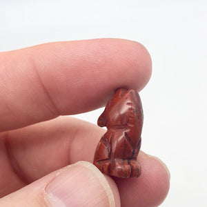 New Moon 2 Carved Red Jasper Wolf Coyote Beads | 21x11x8mm | Red - PremiumBead Alternate Image 8