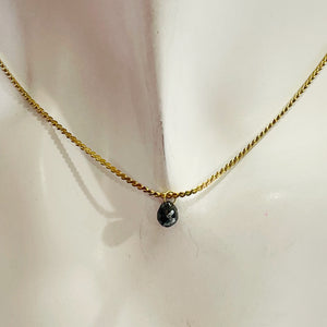 .82cts Natural Black Conflict Free Diamond 18K Pendant | 3/8 Inch Long |