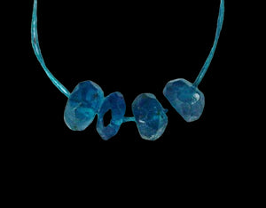 Dazzling 2 AAA Neon Blue Apatite 5mm Roundel Beads 490D