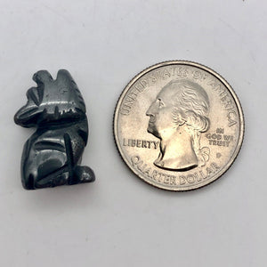 Howling New Moon 2 Carved Hematite Wolf Coyote Beads | 21x11x8mm | Silver black - PremiumBead Alternate Image 9