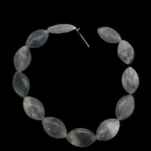 Load image into Gallery viewer, Misty Grey Tourmalated Quartz Bead 8&quot; Strand |20mm | Grey | Flat Oval | 12 Bds|

