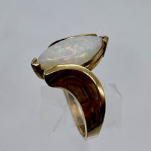 Load image into Gallery viewer, Opal Marquise Cut 10K Gold Ring | 5.5 | Red Green Fire | 1 Ring |
