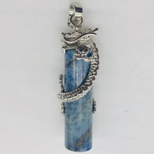 Load image into Gallery viewer, Dragon Sterling Silver Lapis | 2&quot; Long | Blue/Silver | 1 Pendant |
