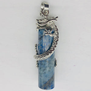 Dragon Sterling Silver Lapis | 2" Long | Blue/Silver | 1 Pendant |
